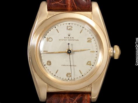 rolex vintage 1946 bubbleback oyster perpetual chronometer gold watch|Rolex bubbleback perpetual.